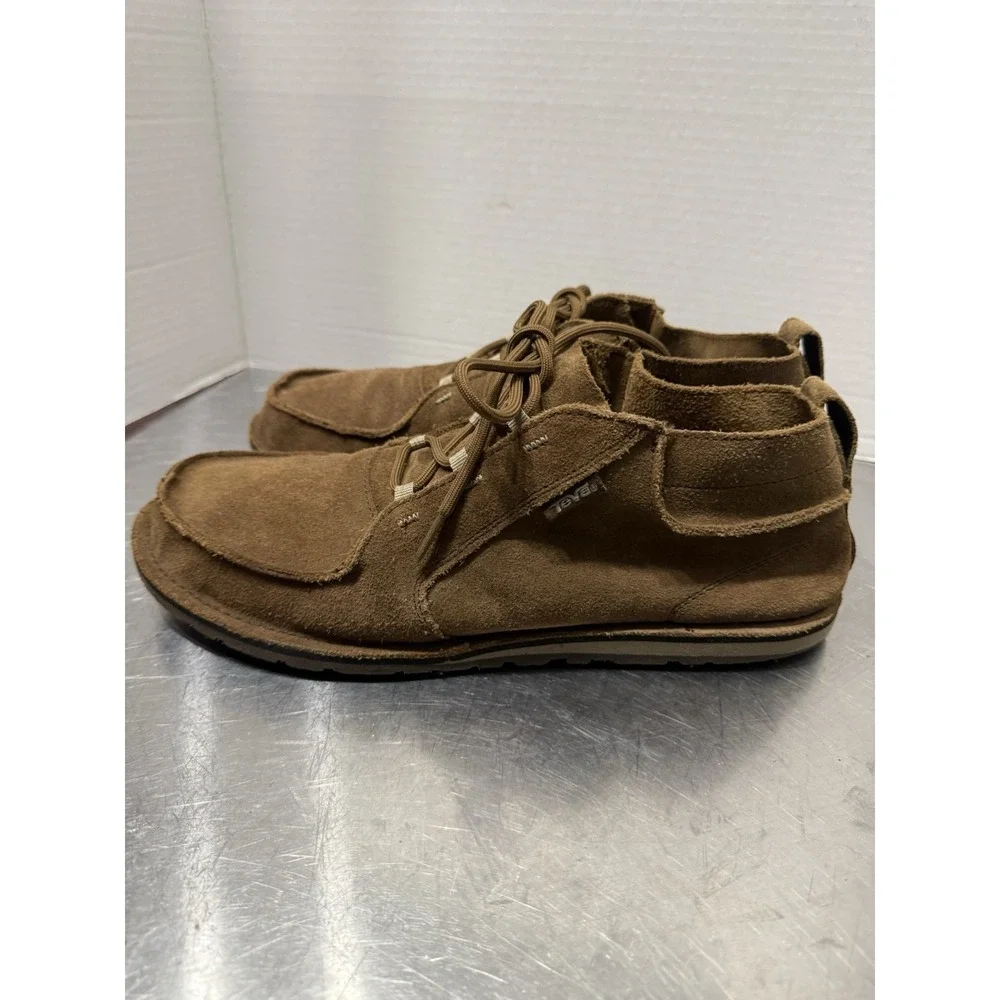 Teva ReEmber Suede Moc Shoes Men's US 12 UK 11 Brown Slip On Lace Comfort